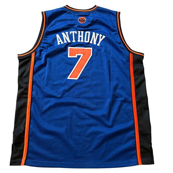 Adidas Carmelo Anthony New York Knicks #7 Basketball Jersey Blue 60 *FLAW* - Picture 2 of 12